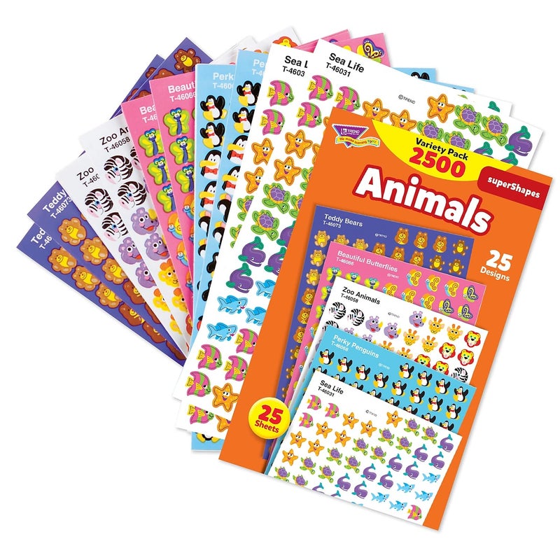TREND ENTERPRISES, INC. Animals superShapes Stickers Variety Pack, 2500 ct - Image 2